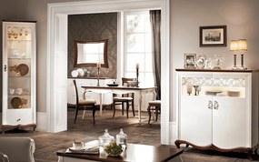 Scaun lemn masiv nuc Milan Alb- /50 cm, 47 × 37 × 96 cm