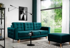 Canapea extensibila cu spatiu pentru depozitare, 233 x 92 x 93 cm, Asgard 1, Eltap (Culoare: Kronos 19 / Verde)