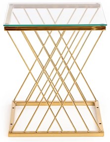 Masuta de cafea Nancy transparent/auriu L45 cm