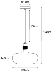 Lustră pe cablu Lucide 45408/30/62 ILONA 1xE27/40W/230V d. 30 cm negru/bej