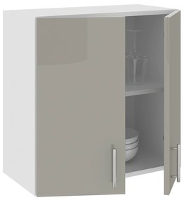 Corp haaus Karo, 2 Usi, Gri Lucios/Alb, MDF, 60 x 30 x 60 cm