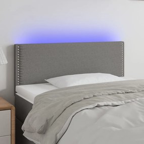vidaXL Tăblie de pat cu LED, gri închis, 80x5x78/88 cm, textil