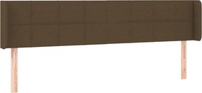 vidaXL Tăblie de pat cu aripioare maro închis183x16x78/88 cm textil