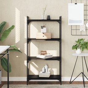 vidaXL Bibliotecă cu 4 niveluri, negru, 60x30x120 cm, lemn prelucrat