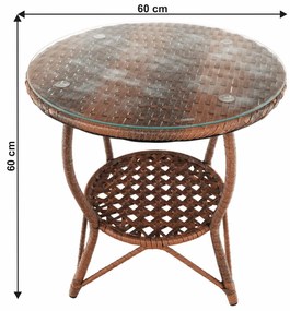 Set de grădină rattan 1+2, JARUB, maro