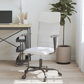 353015 vidaXL Scaun birou reglabil în înălțime, alb, piele artificială/plasă