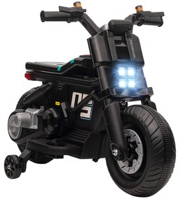 Motocicleta electrica HOMCOM cu roti de antrenament, pentru 3-5 ani, negru | Aosom RO