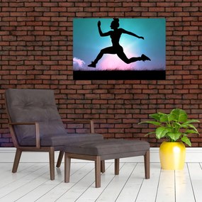 Tablou cu silueta feminină sărind (90x60 cm)