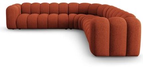 Colțar modular cărămiziu cu tapițerie din chenille Lupine – Micadoni