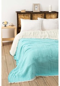 Cuvertură turcoaz din muselină pentru pat dublu 230x250 cm – Mijolnir