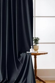 Draperie opaca neagra VELVET 135x250 cm Agățat: Inele metalice