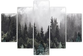 Tablou - Pădure cu elemente ilustrate (150x105 cm)