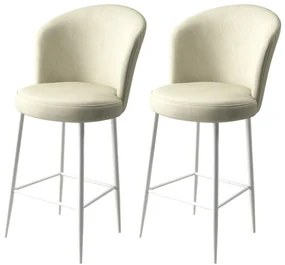 Set de scaune de bar Fora Cream and White, 2 buc., 2 buc.