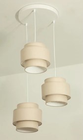 Brilagi - Lustră suspendată pe cablu RESNA, 3xE27/60W/230V, Ø45 cm, bej