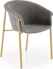 Scaun K489, gri/stejar, stofa clasica/metal, 59x56x80 cm