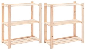 vidaXL Rafturi depozitare 3 niveluri 2 buc. 80x38x90cm pin masiv 150kg