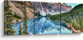 Tablou - Lacul Moraine (cu ceas) (90x30 cm)