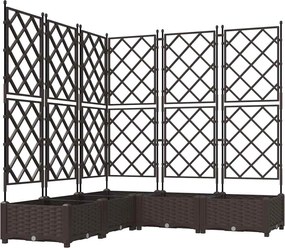 vidaXL Vază pentru Grădină 5 pcs Maro 120 x 120 x 125,5 cm Oțel