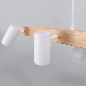 Brilagi - Lustră LED RGBW reglabilă pe cablu SELE 6xGU10/6,5W/230V alb/stejar