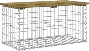 vidaXL Bancă grădină, design gabion, 83x44x42 cm, lemn pin impregnat