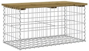 834358 vidaXL Bancă grădină, design gabion, 83x44x42 cm, lemn pin impregnat