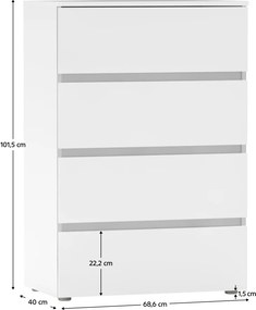 Comoda PARMAD, albă