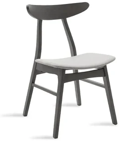 Scaun Bucatarie/Dining Orchid Lemn De Cauciuc Finisaj Gri Antracit Sezut Tapitat