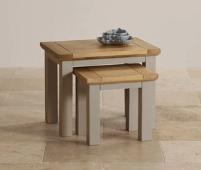 Măsuță lemn masiv gri Cafea Ives Personalizabilă, 59 × 41 × 46 cm