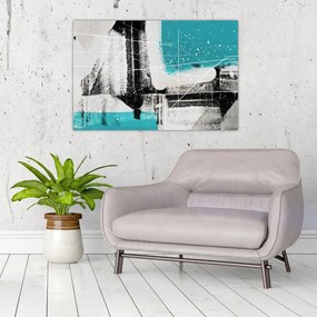 Tablou - Abstract turcoaz (90x60 cm)