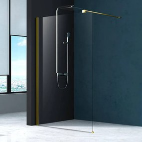 Paravan de duș, Mediterraneo, Foxy Gold, 120 cm, easy clean, profil auriu periat, W01SC01BG-120-V1
