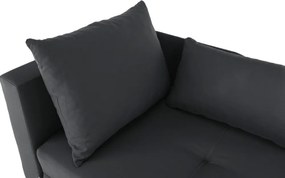 Canapea extensibilă, material textil gri-negru, stânga, LAUREL
