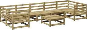 vidaXL Set canapea de grădină, 8 piese, lemn de pin tratat