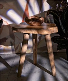 Scaun tip taburet în culoare naturală din lemn de tec Budut – Mauro Ferretti