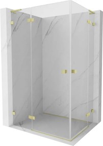 Mexen Lunar L Duo cabină de duș cu ușă pivotantă stânga 120 x 90 cm, transparentă, auriu periat - 834L-120L-090P-55-00
