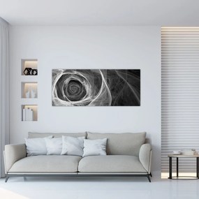 Tablou - Abstract trandafir negru și alb (120x50 cm)