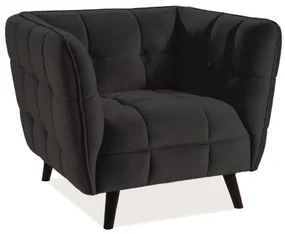 Fotoliu relaxant negru CASTELLO 1 VELVET
