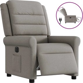vidaXL Fotoliu rabatabil electric, gri taupe, material textil