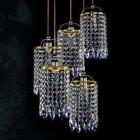 Lustra cu 5 pendule Cristal Bohemia Exclusive SMALL GAME 07-05