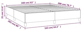 Cadru de pat, negru, 160 x 200 cm, catifea Negru, 35 cm, 160 x 200 cm