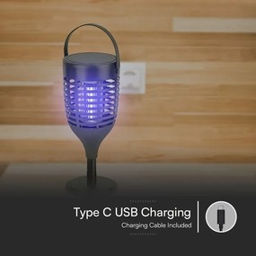 Aparat aniti-insecte cu incarcare solara 3in1 1.3w