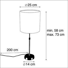 Lampă de masă inteligentă aurie cu abajur din catifea taupe 25 cm incluzând WiFi A60 - Parte
