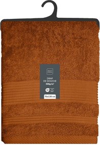 Prosop teracotă din bumbac din frotir 70x130 cm Tendresse – douceur d'intérieur