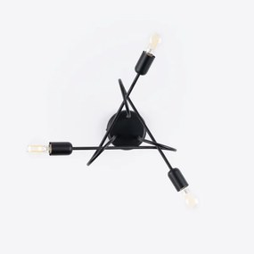 Lustră pe tijă Sollux SL.1434 LOOP 3xE27/15W/230V negru