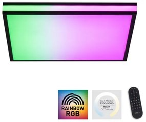 Plafonieră LED RGBW dimabilă JUST LIGHT. 14110-18 MARIO BLACK LED/19,5W/230V + telecomandă