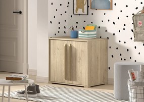 Comodă cu 2 uși din colecția Sam, finisaj stejar, cu raft interior – Vipack