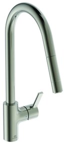 Baterie bucatarie cu dus extractibil Ideal Standard Gusto 233 argintiu Silver Storm 2 tipuri de jet