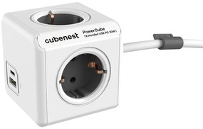 Priză 13 cm PowerCube Extended USB Schuko – Cubenest