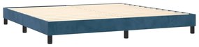 Pat box spring cu saltea, albastru inchis, 200x200 cm, catifea Albastru inchis, 200 x 200 cm, Design simplu