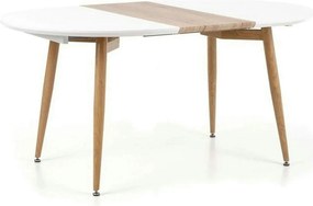 Masa extensibila EDWARD, alb/stejar San Remo, 120/200x100x75 cm