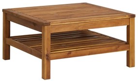 Set mobilier de gradina cu perne, 4 piese, lemn masiv acacia Morke gra, colt + mijloc + suport pentru picioare + masa, 1